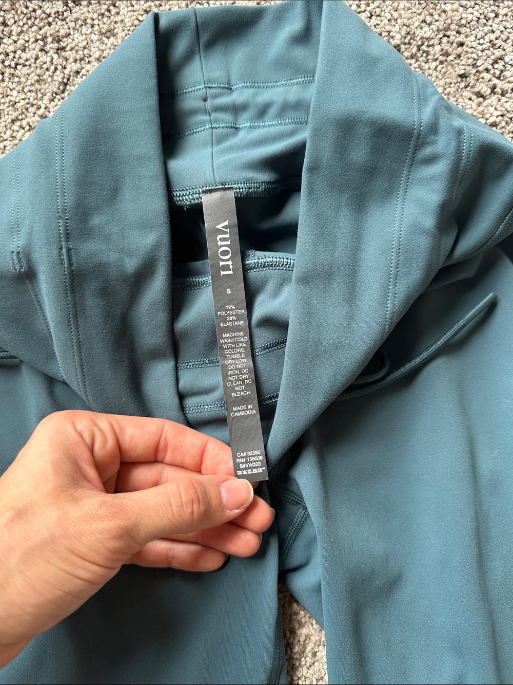 Vuori Teal Drawstring High-Waist Leggings - Picture 2 of 2